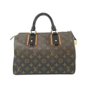 LOUIS VUITTON Black Monogram Speedy 30 Boston Bag